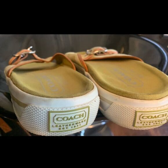 Coach Signature Tan and Orange Bonny P229 Sandals Sz 8 - Picture 4 of 6